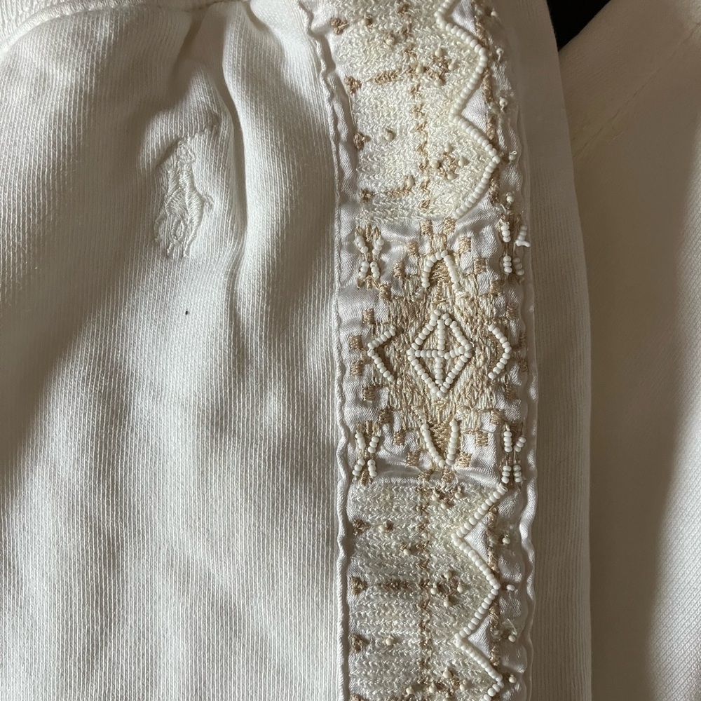 NWT Polo Ralph Lauren White Joggers with Embroidered Detail L - Picture 4 of 6